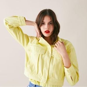 🔥🔥🔥Zara Yellow Cotton Denim Jacket